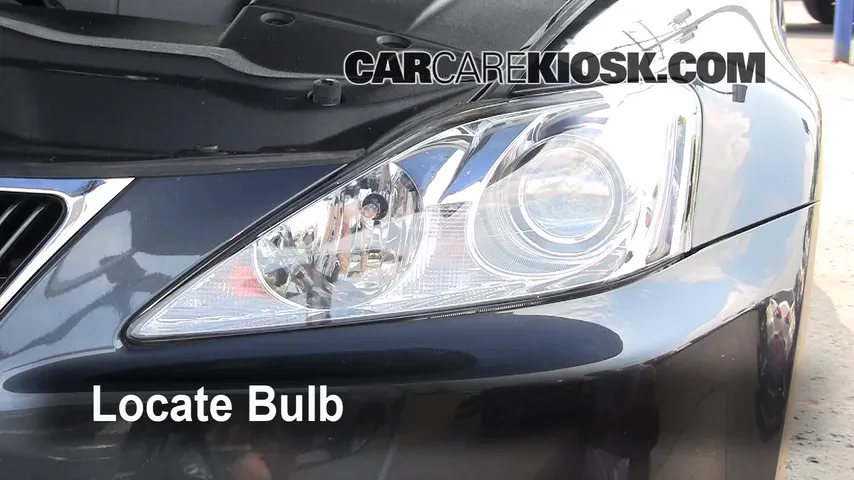 2008 Lexus IS250 2.5L V6 Lights Highbeam (replace bulb)